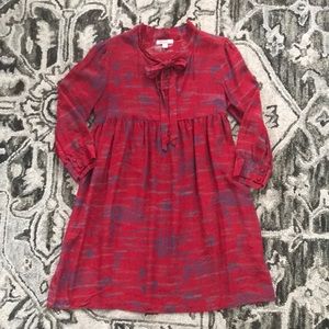 Anthro Lux Red 100% Silk Dress